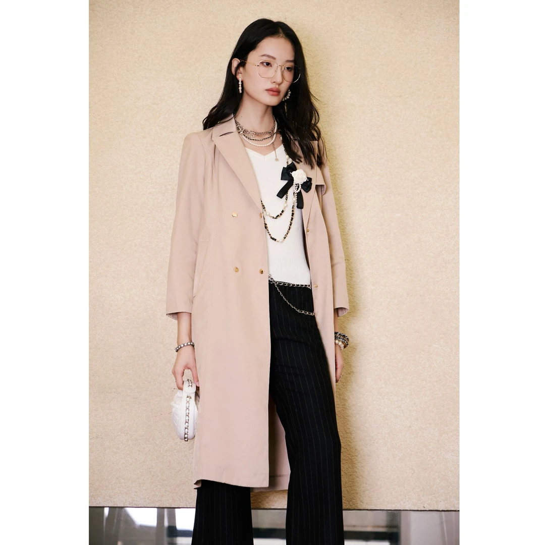 【她翼】春季女落肩袖风衣女士休闲中长款宽松时尚EF3245341633