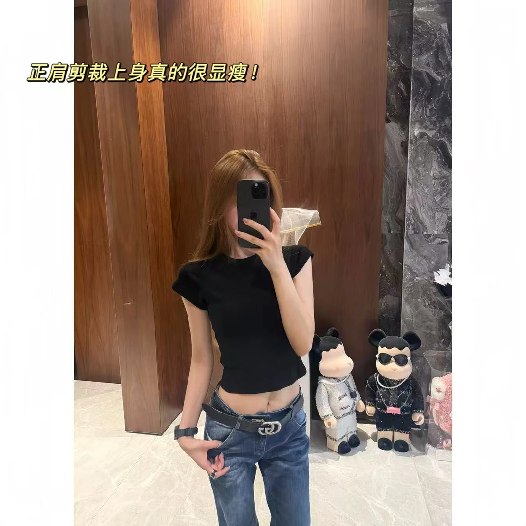 徐秋阳  空档（小版型)夏季新款百搭时尚休闲显瘦显白短袖