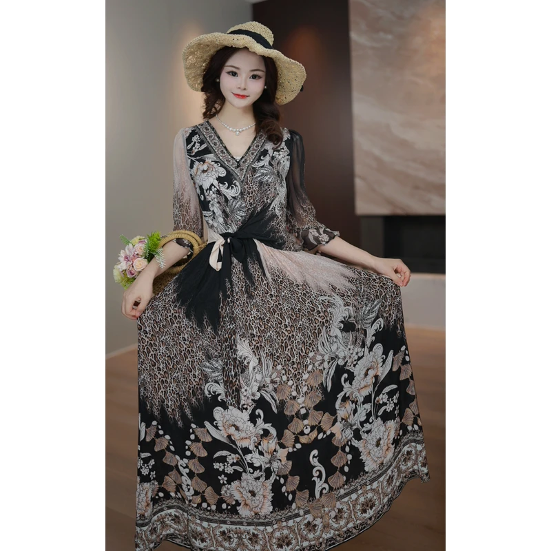 【星野漫步】25年新款收腰气质高端长款连衣裙