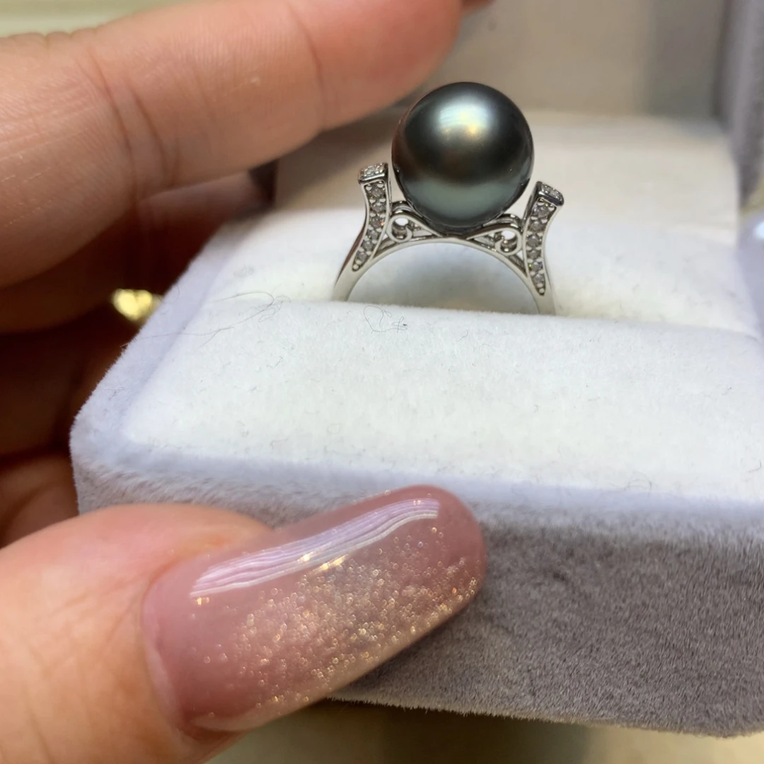 银S925镶嵌戒指海水珍珠