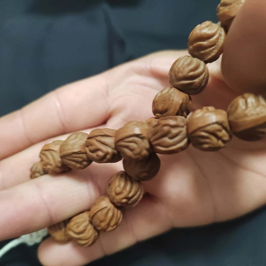 秦岭金鱼眼龙纹桃核串珠12+纹理清晰饱满油性大皮质好