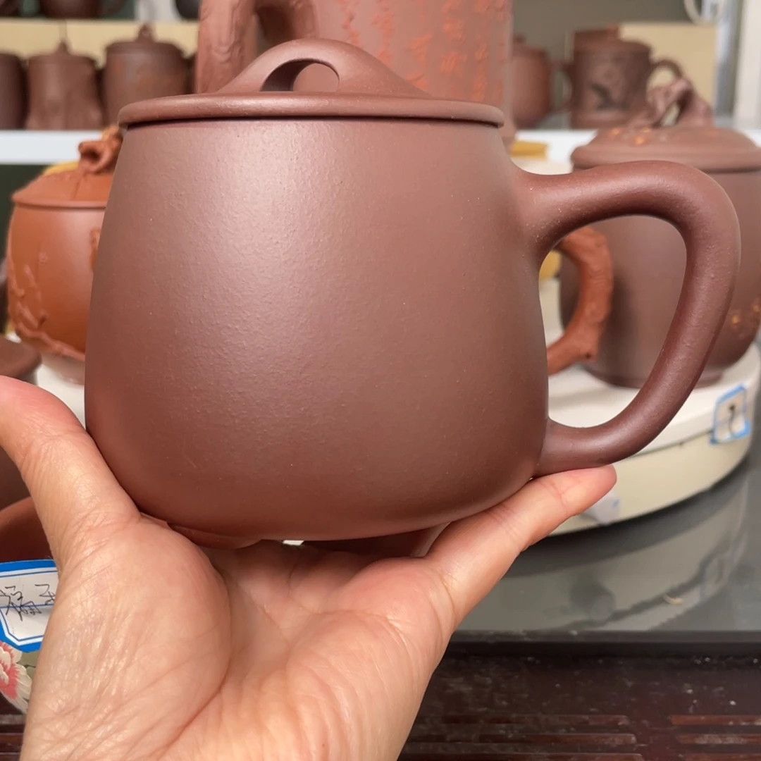 茶杯紫砂朝*底槽清光素石瓢杯