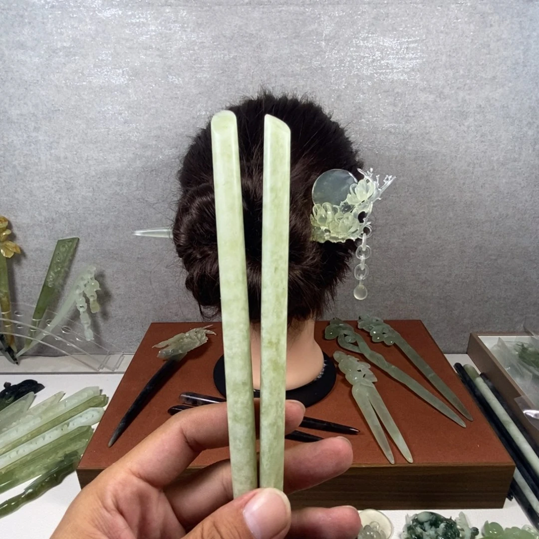 ꧁***꧂未镶嵌蛇纹石玉发簪