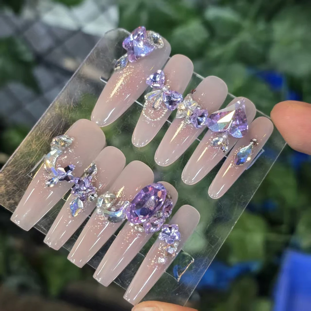 小蝶丶(奥捷+小钢珠+无缝隙)珠宝级丶手工穿戴甲默认微瑕