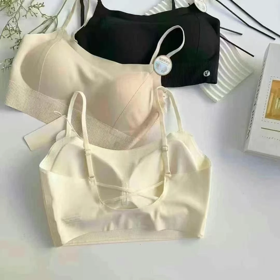【今喜女装】2025夏季抹胸防走光交叉肩带美背裹胸带胸垫打底薄内衣