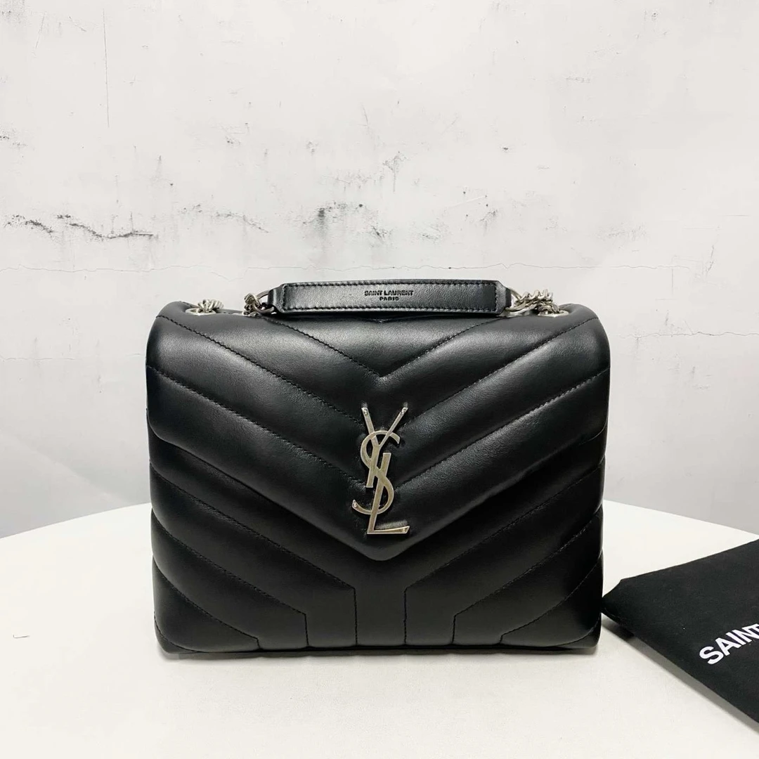 Ysl黑银loulou豆腐包中号