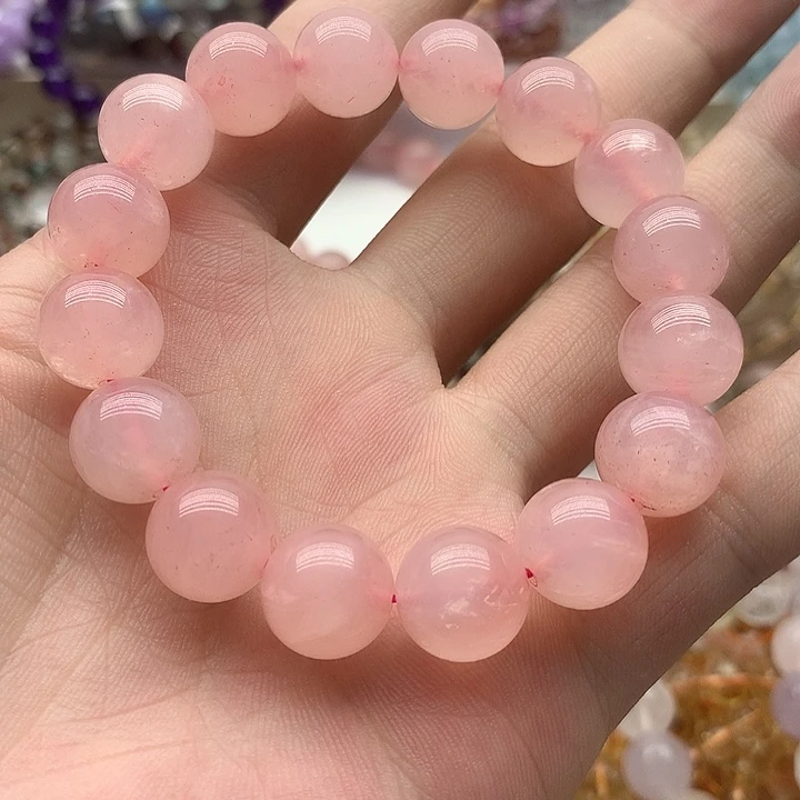 未镶嵌手串水晶粉晶12