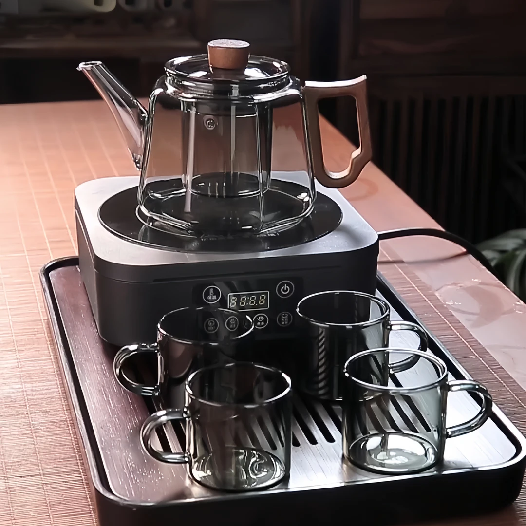 玻璃煮茶壶耐高温过滤木把泡茶壶家用电陶炉新款煮茶器茶具
