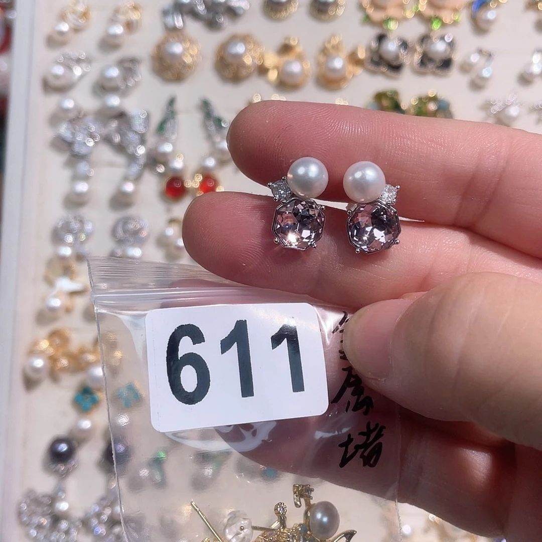 合金淡水珍珠耳饰-****