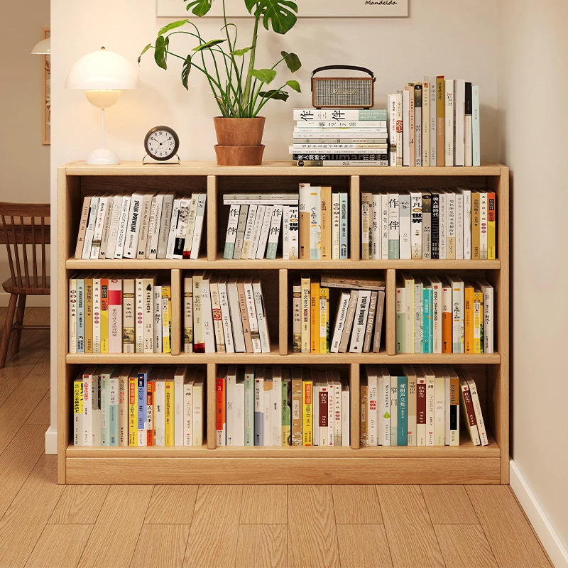 书架落地置物架家用书柜多层收纳柜子分层架客厅简易格子柜置物柜