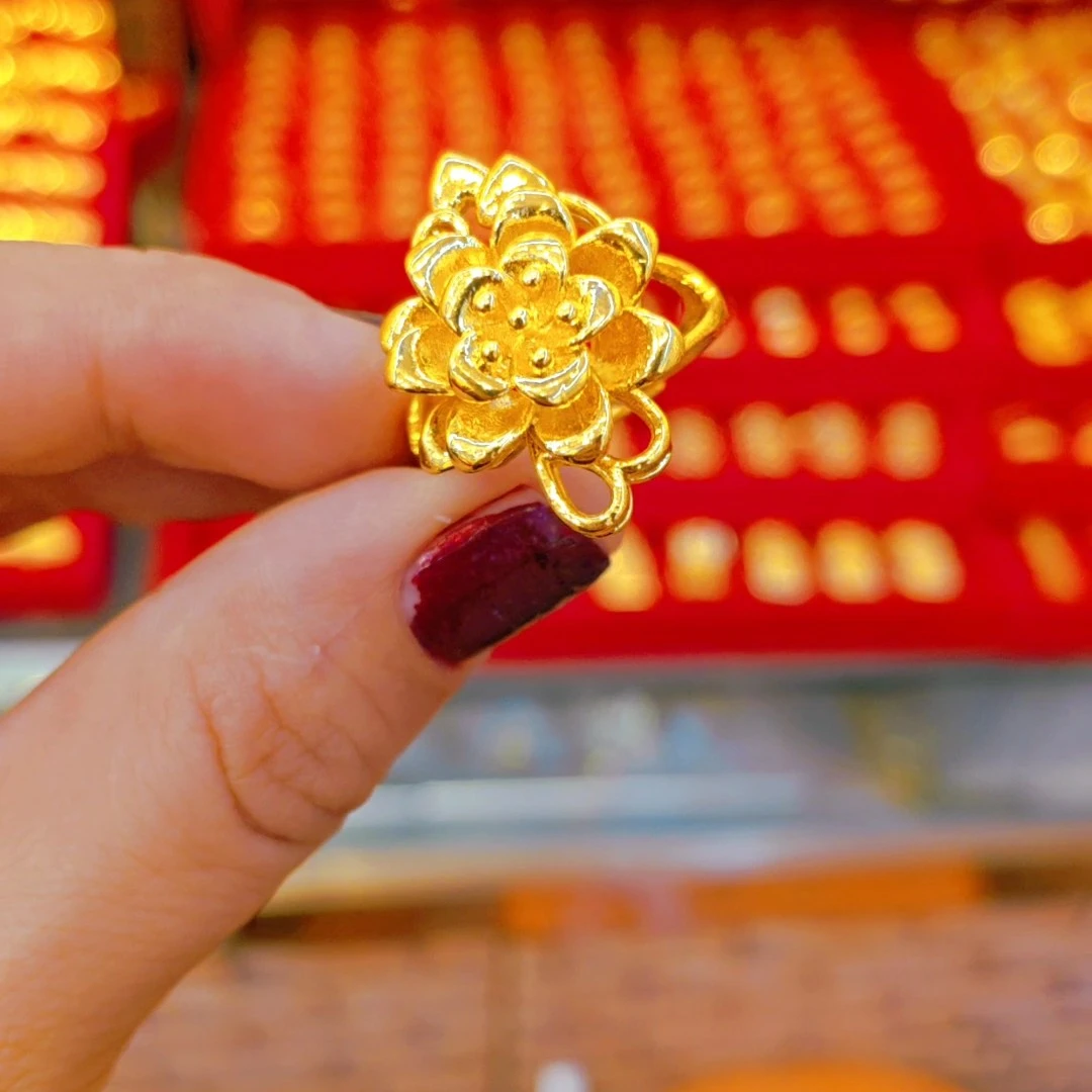 铜合金戒指 指环饰品瑞丽风百搭欧美风女手工女款活口金色