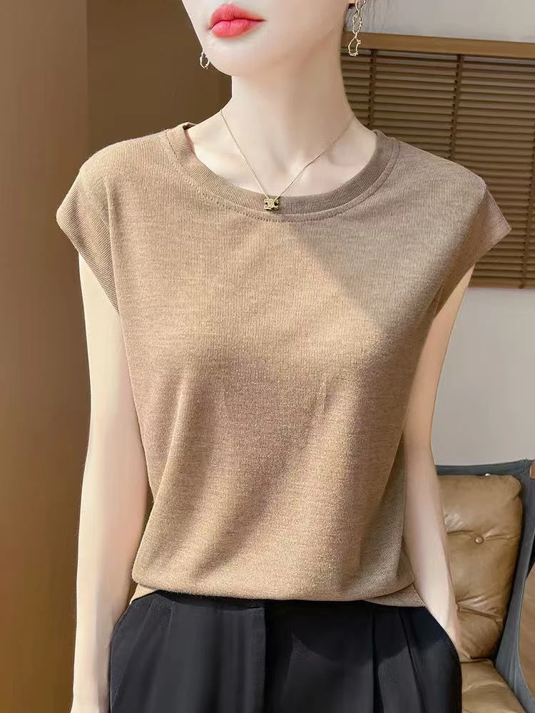 小飞袖！【天丝面膜T】夏季薄款短袖t恤女2025新款圆领短款休闲上衣