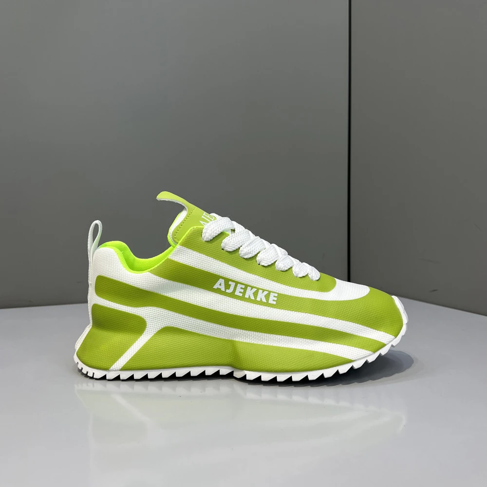 夏季网面透气条纹增高包底鞋时尚运动百搭舒适轻奢男士潮流休闲鞋