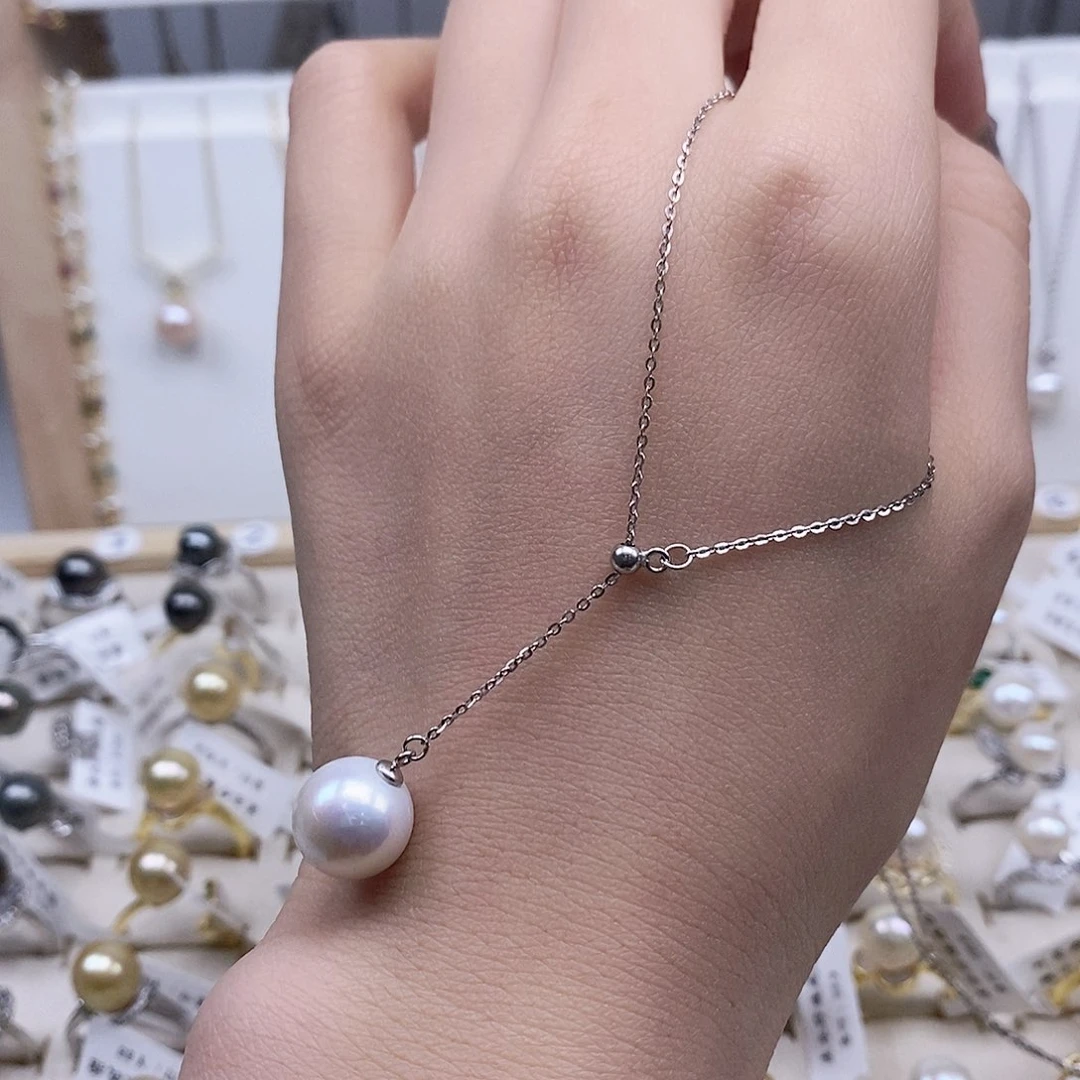 戒指银S925镶嵌淡水珍珠