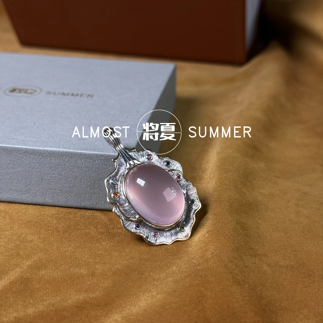 吊坠925银 【芙蓉粉水大吊坠18*23mm】将夏