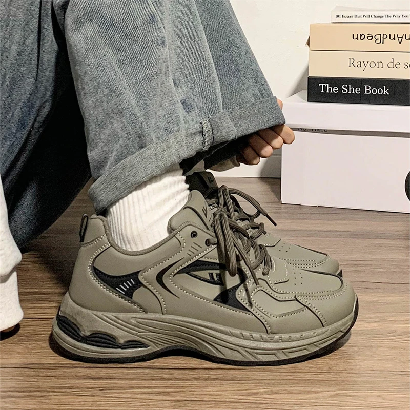 回力港风男鞋厚底皮面老爹鞋2025新款秋季爆款运动休闲鞋子男百搭