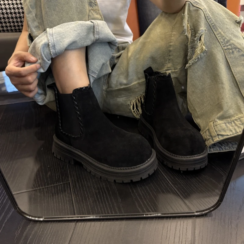 2986大金大码女鞋40-43一脚蹬秋季潮流短靴