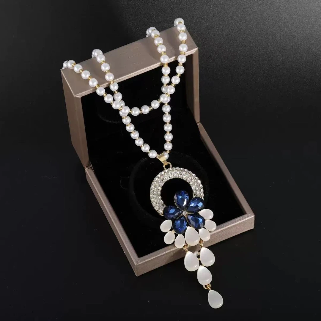 铜合金项链 1037 幽兰珠链 国风项链毛衣链