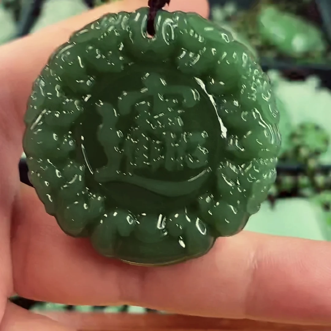 2.深绿招财进宝经典百搭男女同款吊坠