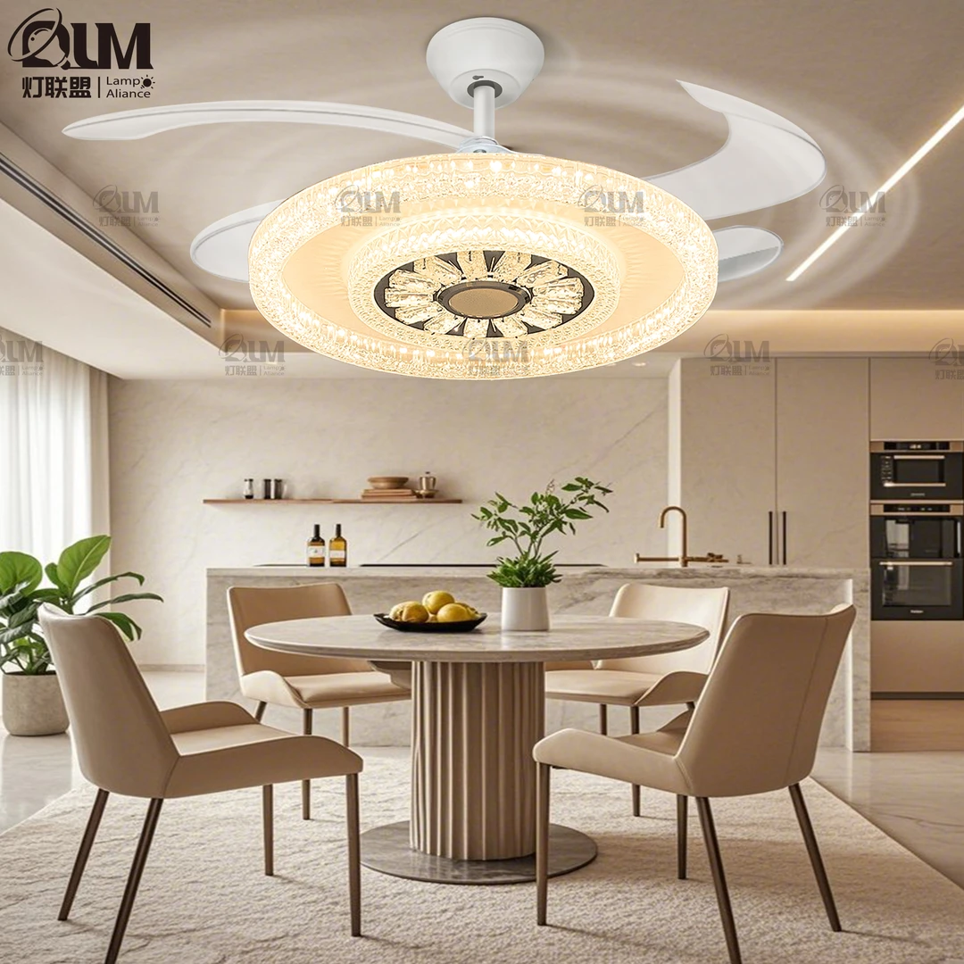 2117  简约现代风家用设计隐形风扇吊灯小客厅餐厅