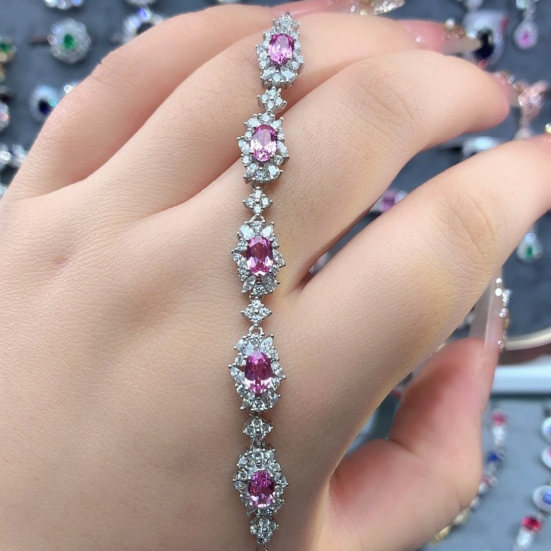 925银培育帕帕拉恰色粉蓝宝