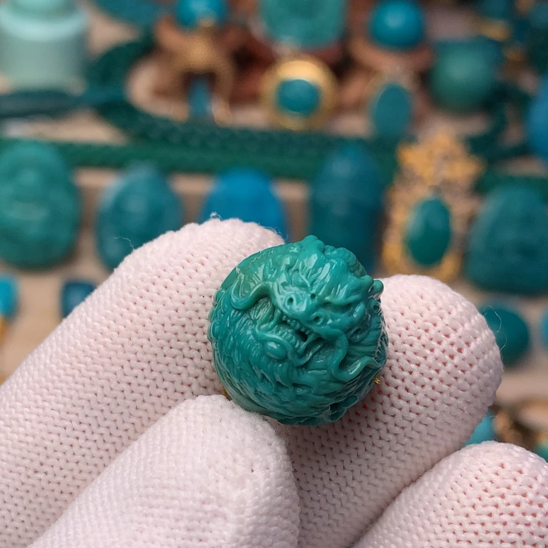 未镶嵌绿松石珠宝奇石16m m