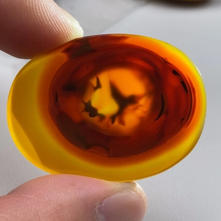 玛瑙/玉髓吊坠未镶嵌心**旧