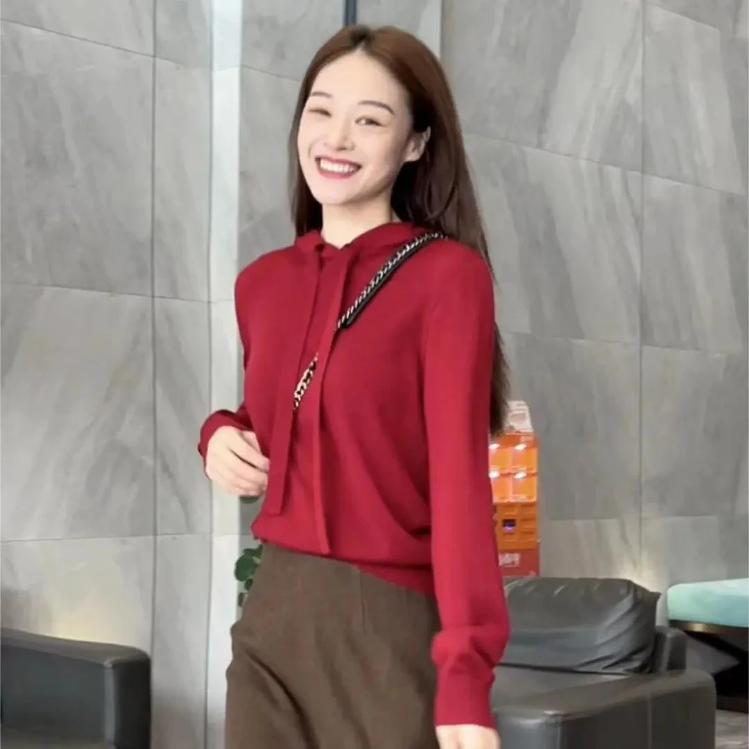 GIRDEAR/哥弟新款气质显瘦薄款休闲羊毛秋女款显瘦运动卫衣