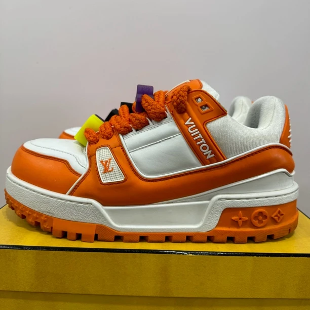 99新 LouisVuitton/路易威登 42码 白橙胖丁 多尺码 时尚板鞋