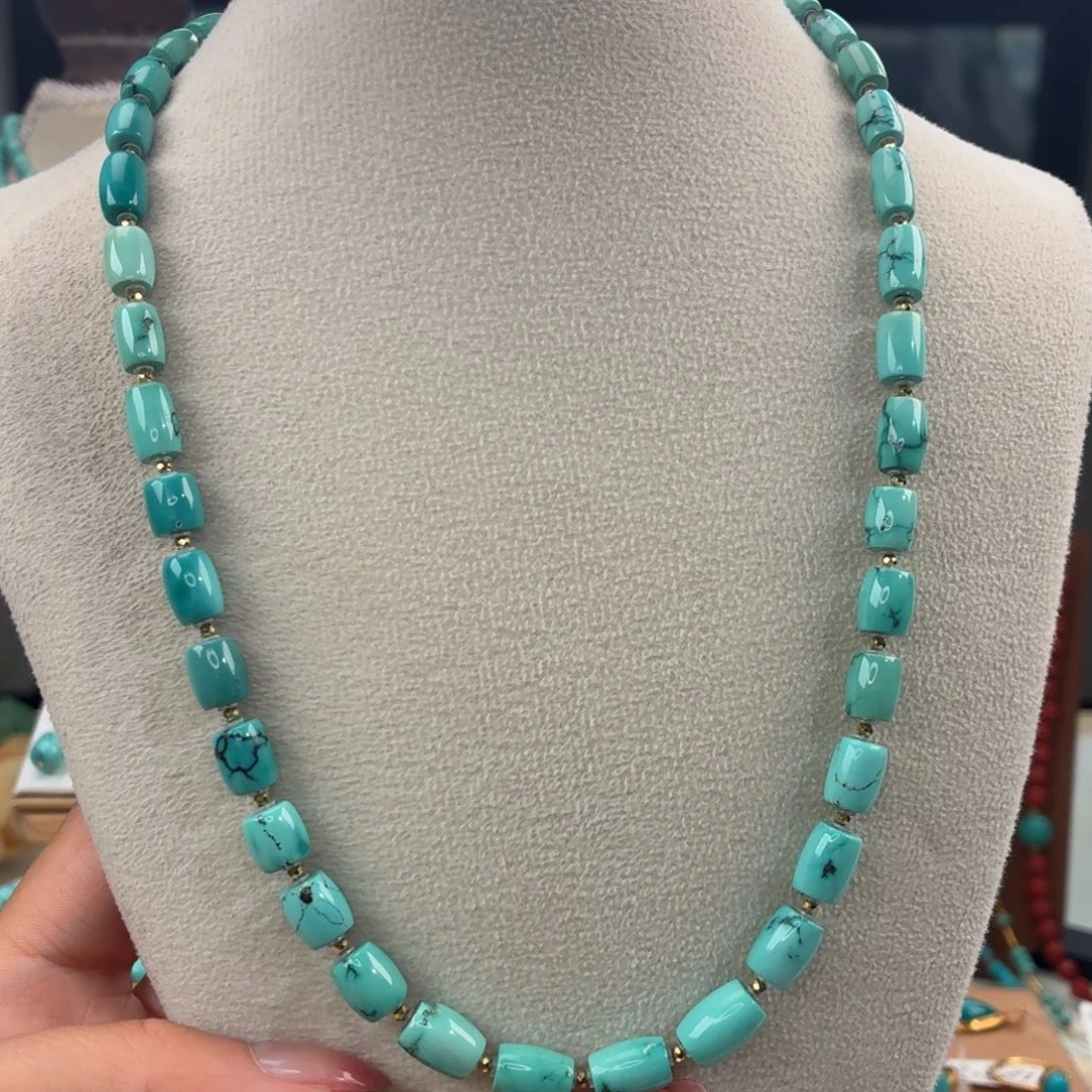 绿松石18K金镶嵌颈饰