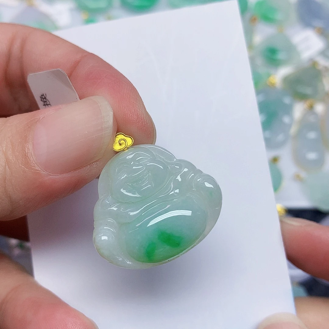 翡翠18K金镶嵌颈饰345789