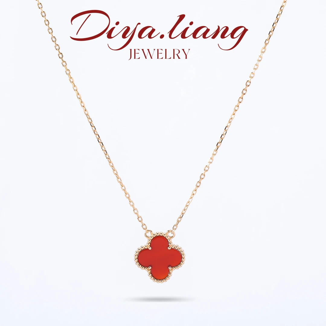 坠链均925银 梁雅帝新品【鸿福四叶五花】镭射切割设计款纯银项链