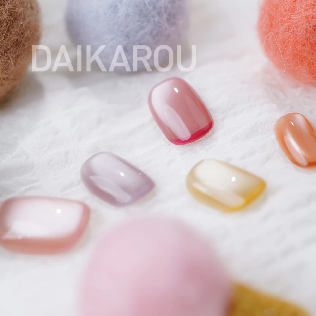 彩宝珠串 黛卡柔 预售 哇擦么 新甲型 此度 短椭圆手工穿戴甲10片