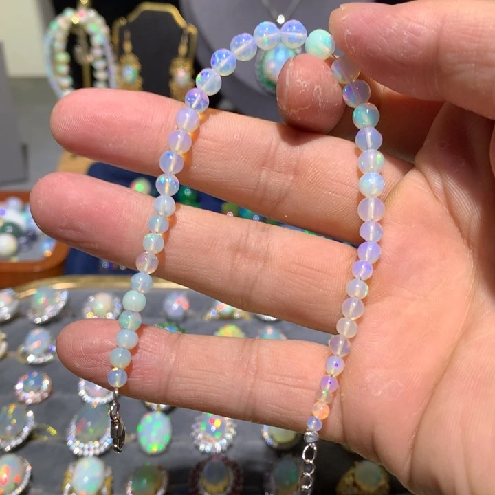 欧泊银S925镶嵌欧泊手链