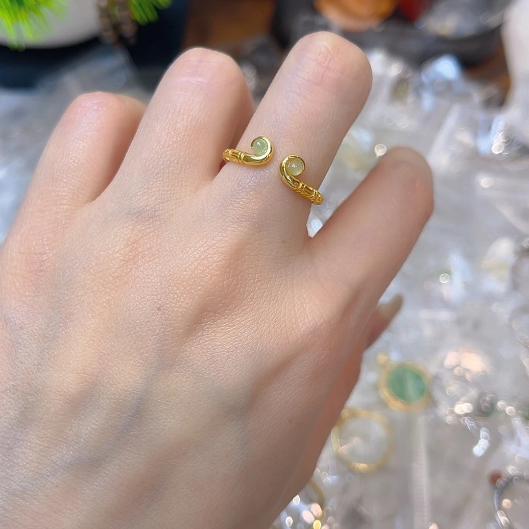 翡翠银S925镶嵌戒指