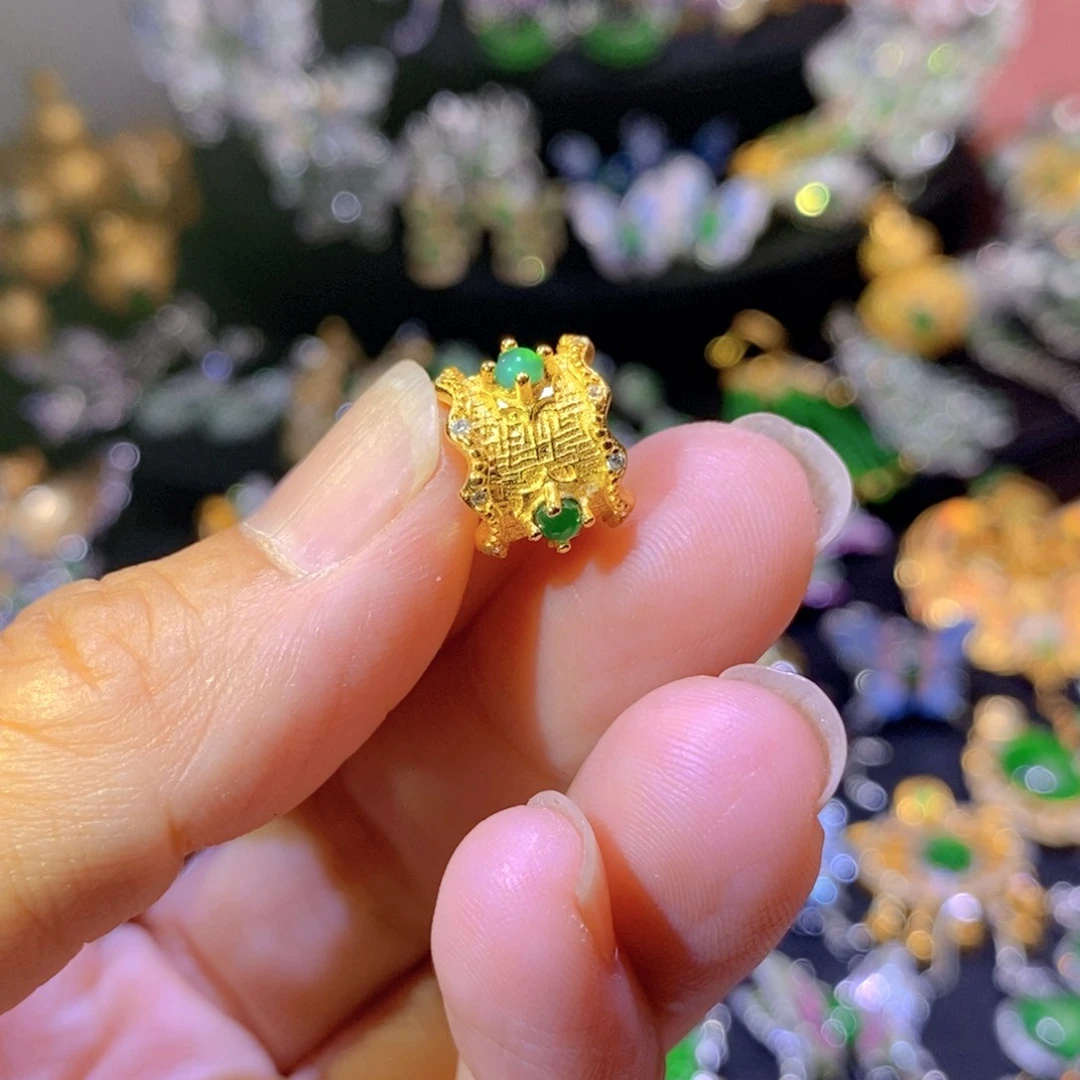 翡翠银S925镶嵌颈饰天然
