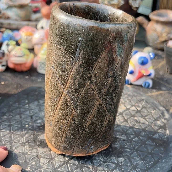 手工粗陶高温花盆