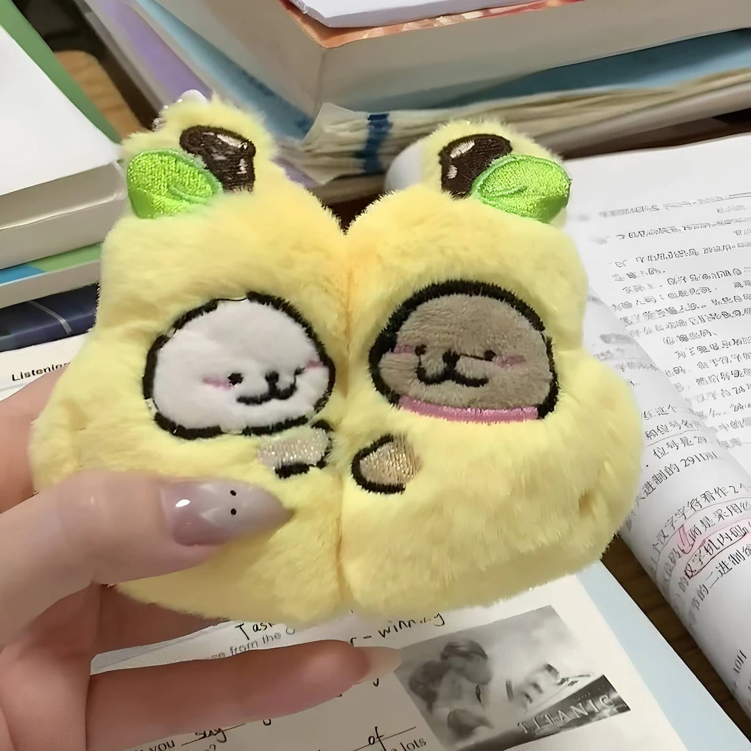 永不分梨钥匙扣线条小狗书包挂件情侣对扣可爱毛绒磁吸款包包GTT