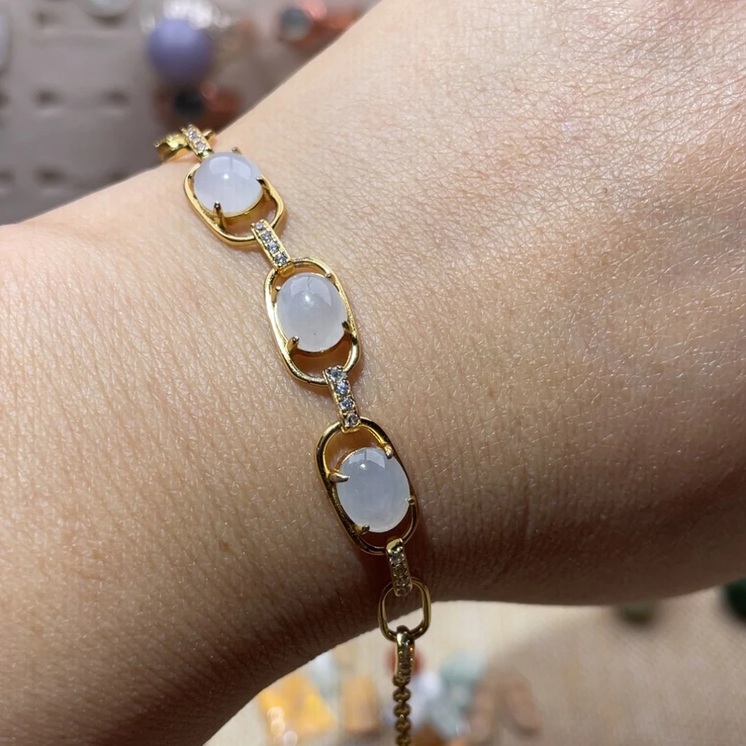 银S925镶嵌手链翡翠