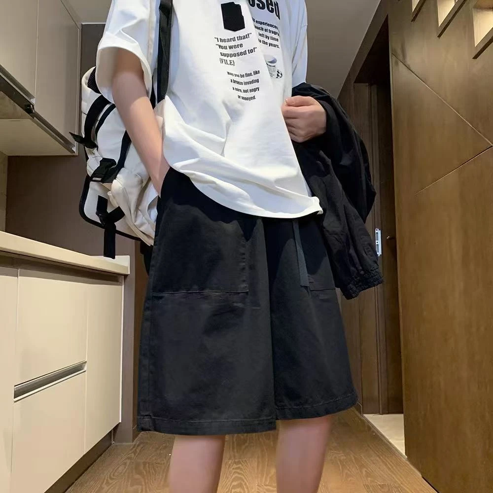 夏季港风潮流ins中裤休闲宽松情侣百搭五分裤短裤-266