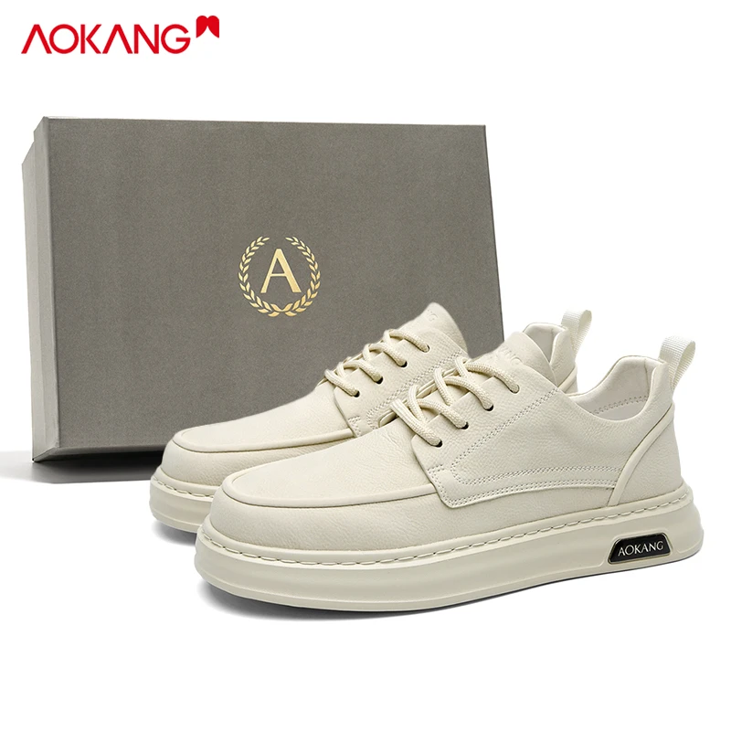 Aokang/奥康2025秋冬防水户外运动百搭增高潮流男鞋低帮休闲板鞋