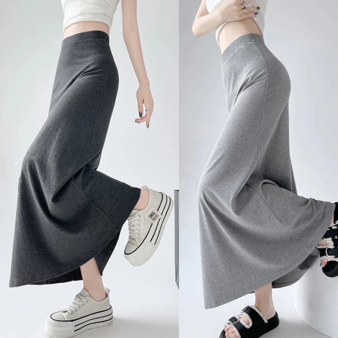 夏新款垂坠感显瘦薄款深灰色长款薄款半身裙气质显身材跳舞长裙