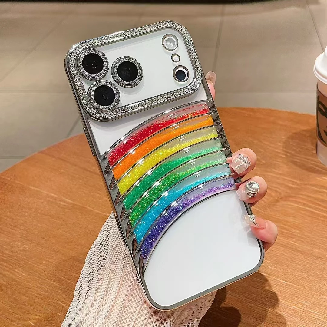 流沙彩虹适用苹果17promax手机壳闪卡iphone16promax保护套15pro