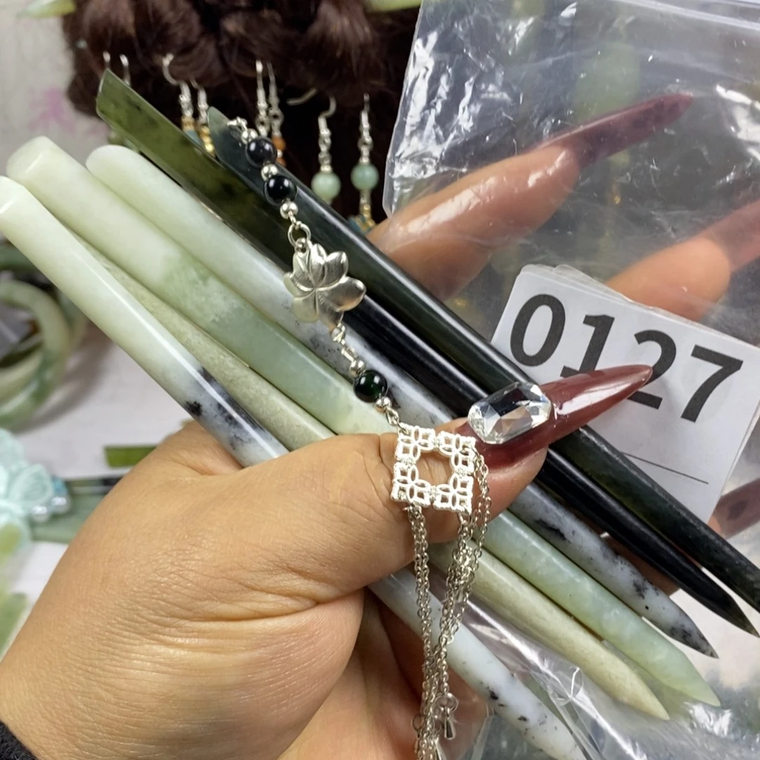 蛇纹石玉未镶嵌发簪