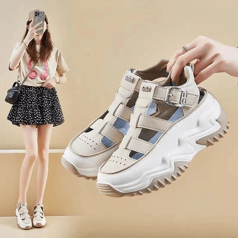 官方正版鞋子厚底增高凉鞋2025秋季款爆款季新款国风女鞋子百搭软