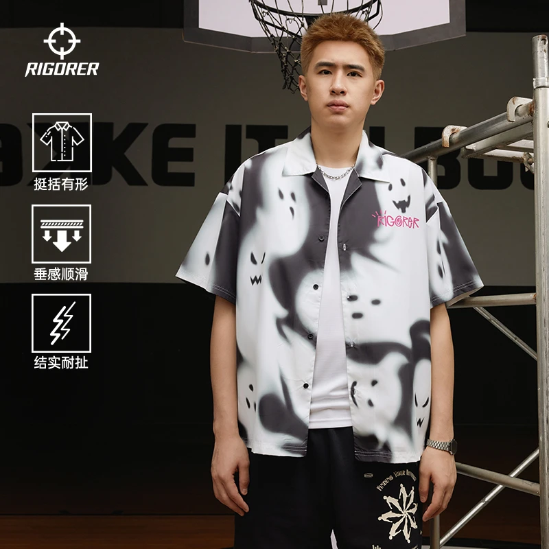 准者花衬衫夏季新款运动短袖T恤休闲宽松垂感顺滑舒适春夏穿搭