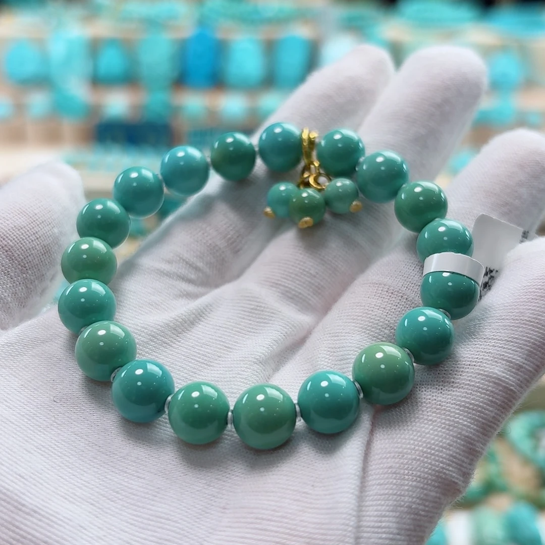 绿松石18K金镶嵌珠宝奇石