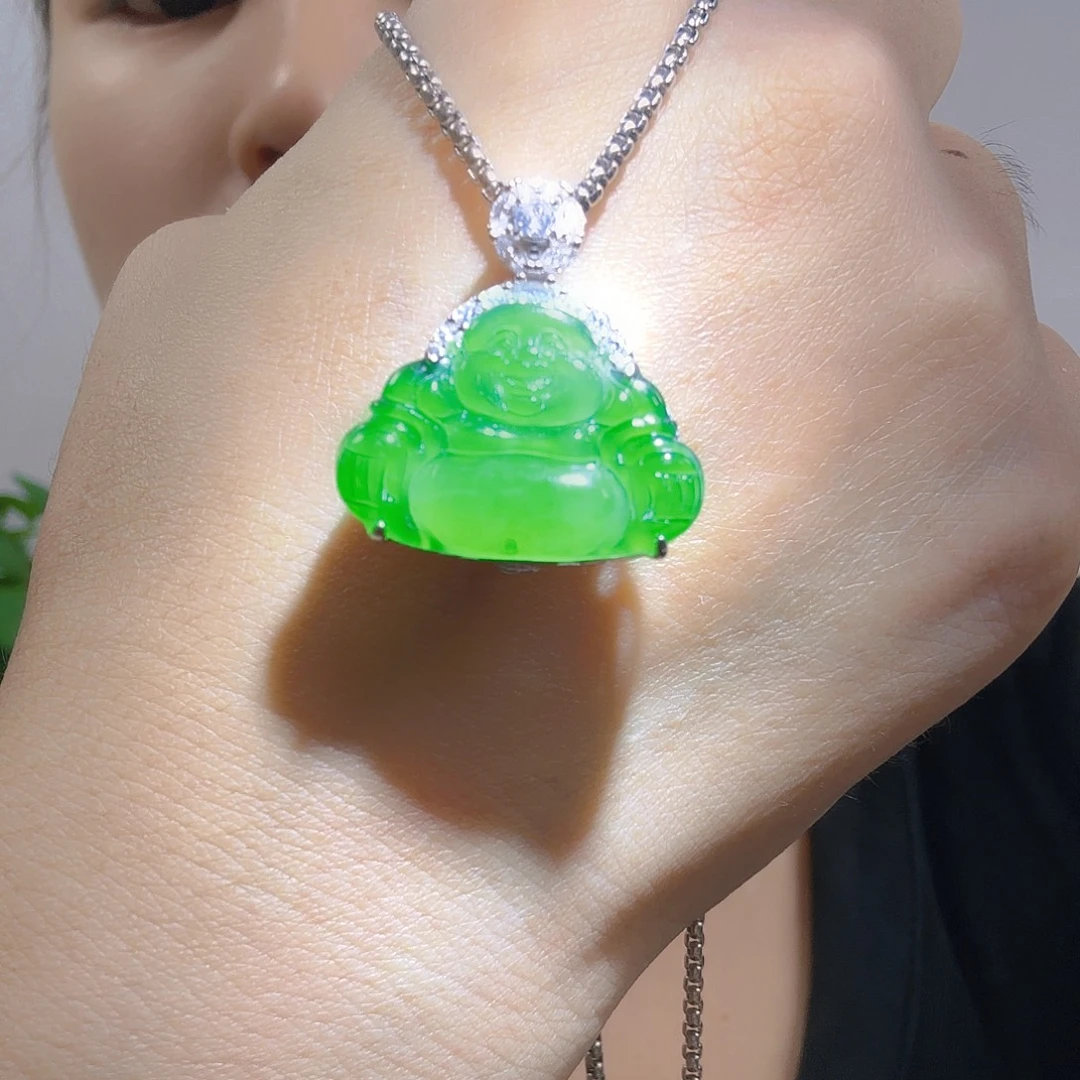 翡翠银S925镶嵌吊坠(不含链)