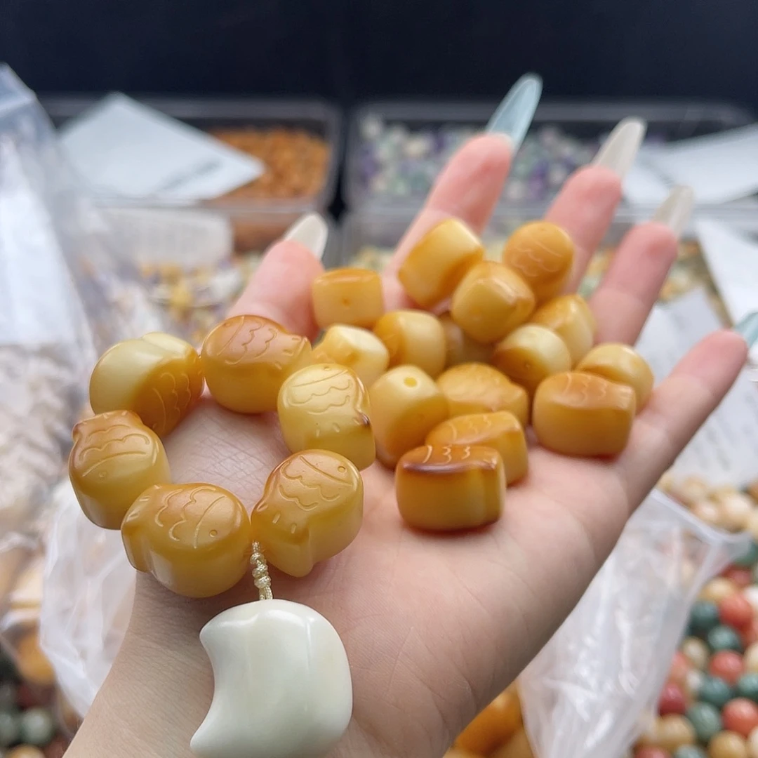 白玉菩提吊坠q18-19mm/5+1颗鱼饼
