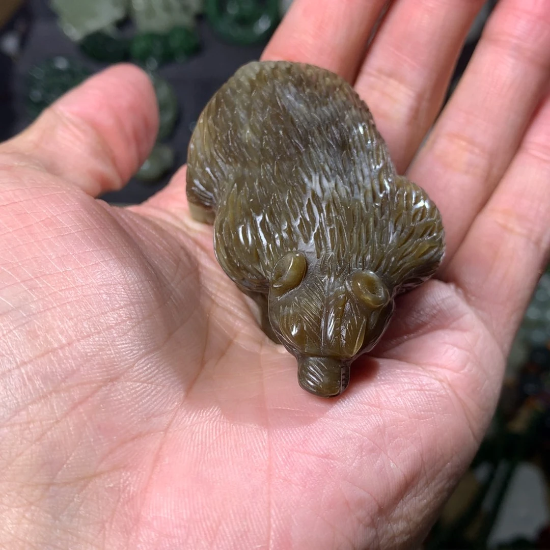 和田玉手链未镶嵌和田玉把件